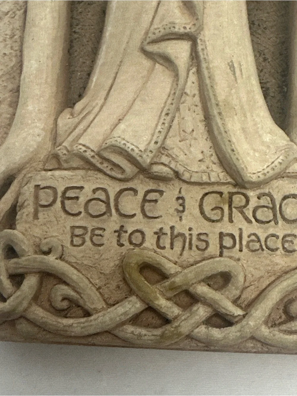 Peace & Grace Angel Wall Plaque - Beige Decorative Wall Art